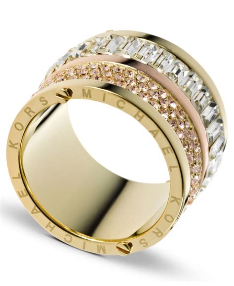 michael kors gold semi precious blue ring|michael kors stackable rings.